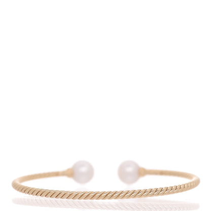 David Yurman 18K Yellow Gold Pearl 8.5mm Solari Bracelet 3 of 6