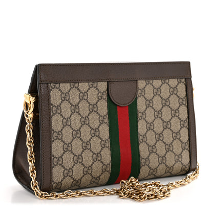 Gucci GG Supreme Monogram Web Small Ophidia Chain Shoulder Bag Brown 3 of 13