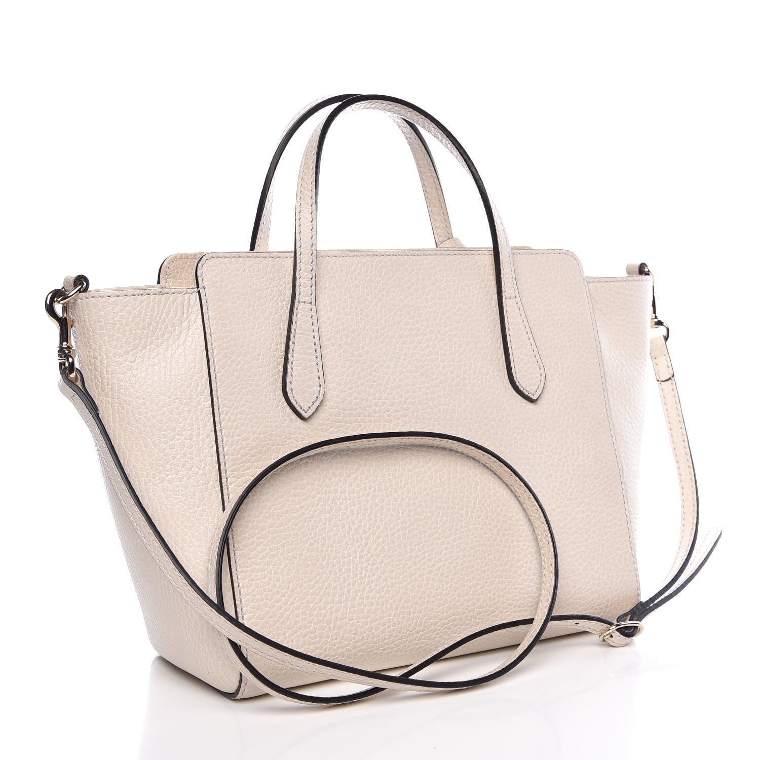 Gucci Dollar Calfskin Mini Swing Top Handle Bag Mystic White 3 of 13