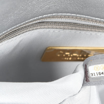 Chanel Metallic Lambskin Quilted Medium Chanel 19 Flap Silver 9 of 10