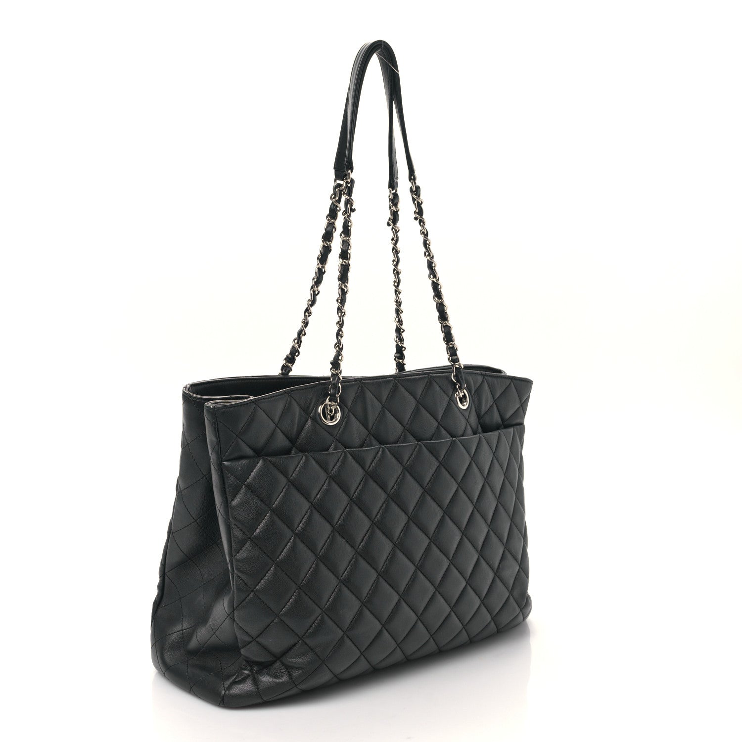 Chanel Calfskin Quilted Large Classic Shopping Tote Black 3 of 9