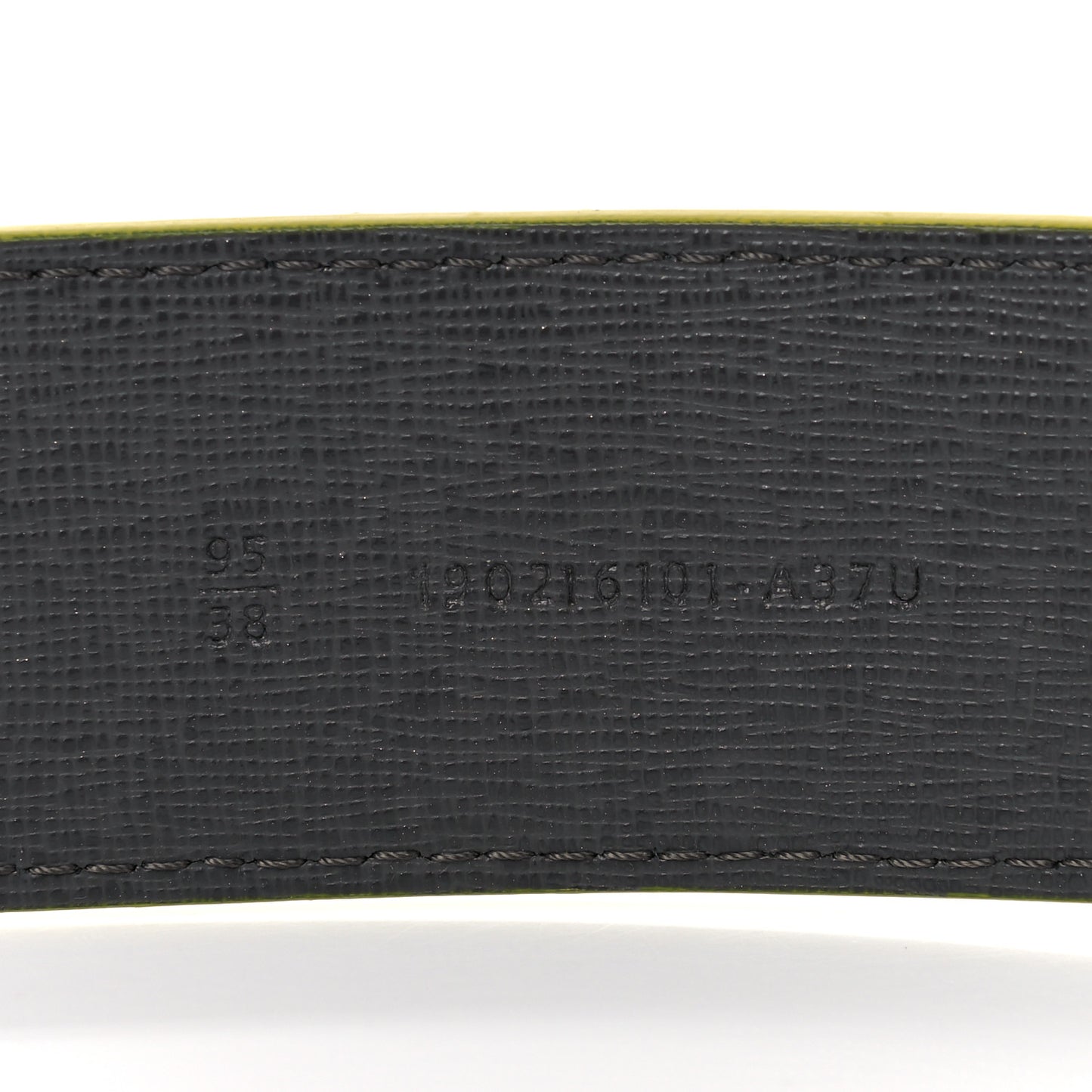 Vitello Century Elite Enamel FF Buckle Belt 95 38 Black Giallo Fluo