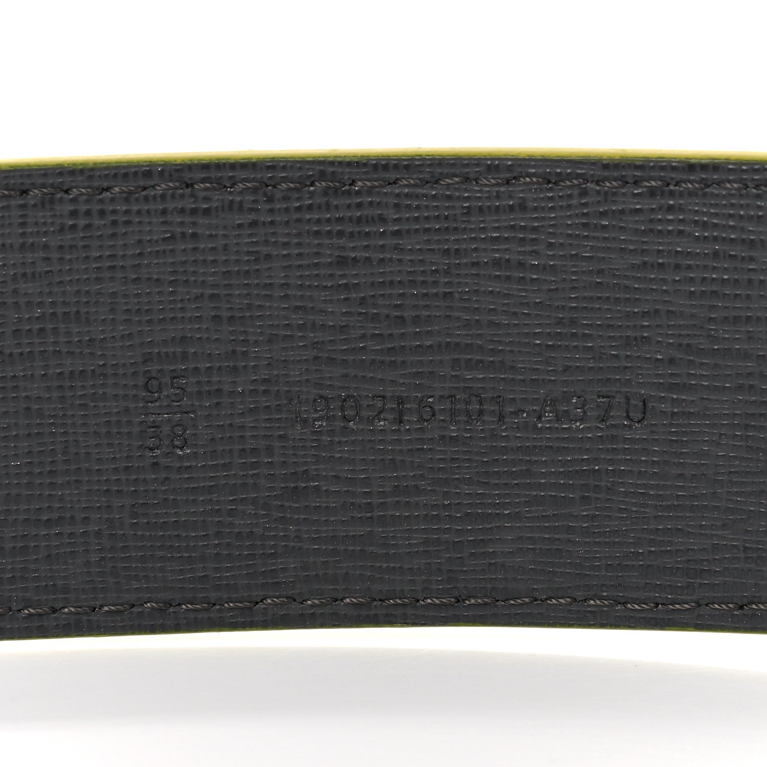 Fendi Vitello Century Elite Enamel FF Buckle Belt 95 38 Black Giallo Fluo 4 of 8