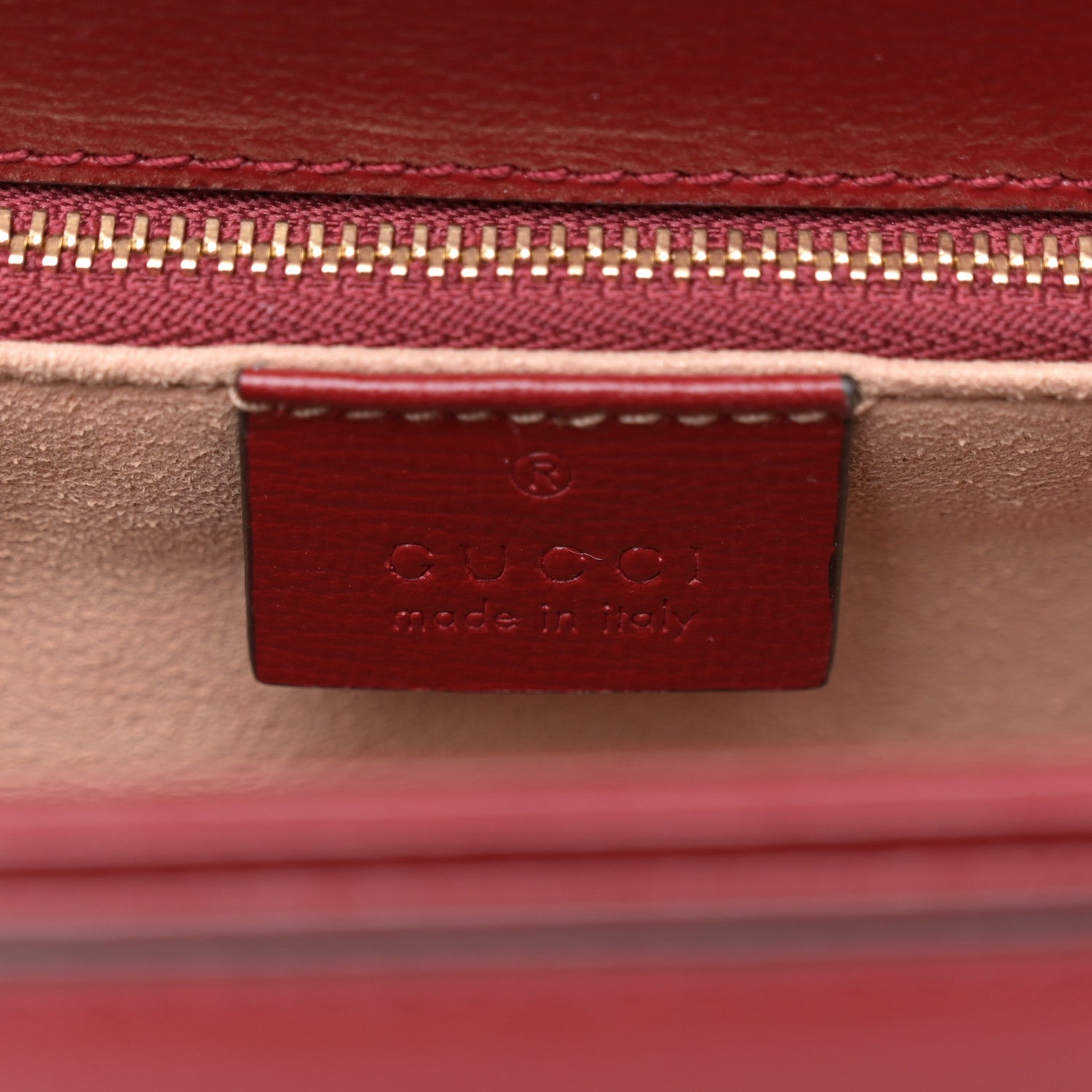Gucci GG Supreme Monogram Azalea Calfskin Horsebit 1955 Shoulder Bag Beige Ebony New Cherry Red 6 of 10