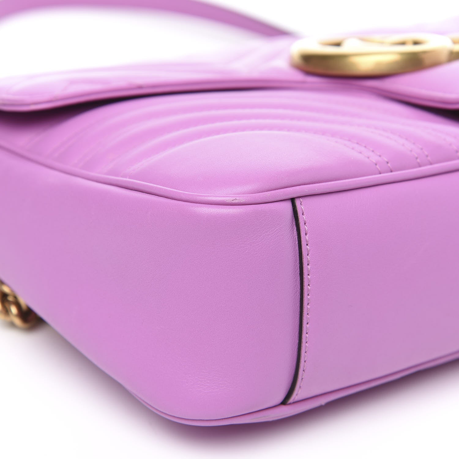 Gucci Calfskin Matelasse Medium GG Marmont Shoulder Bag Candy Mousse 11 of 12