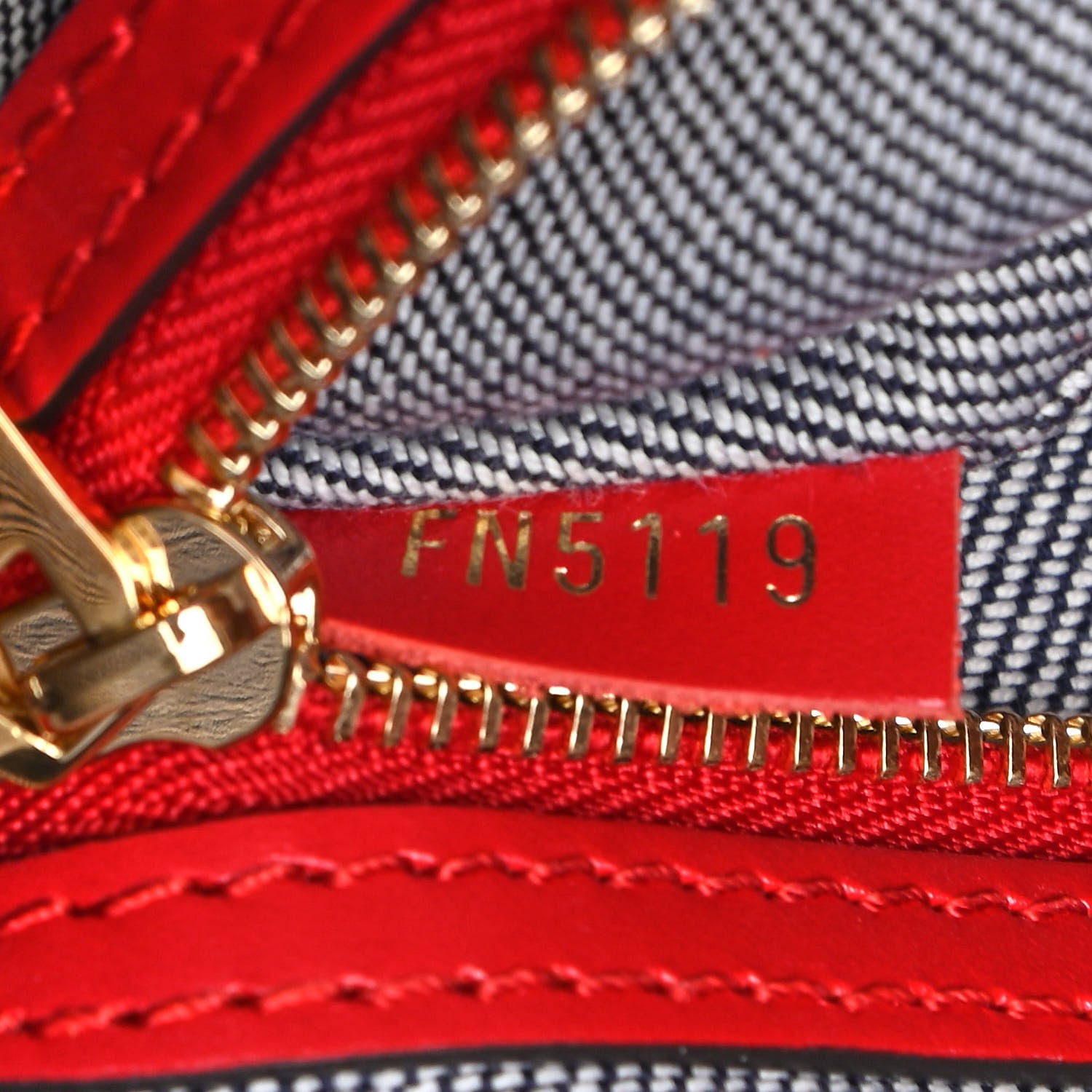 Louis Vuitton Denim Damier Monogram Onthego Blue Rouge 7 of 9