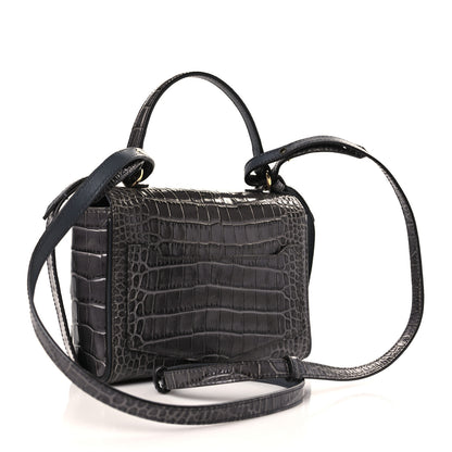Givenchy Calfskin Crocodile Embossed Mini Eden Top Handle Storm Grey 3 of 8