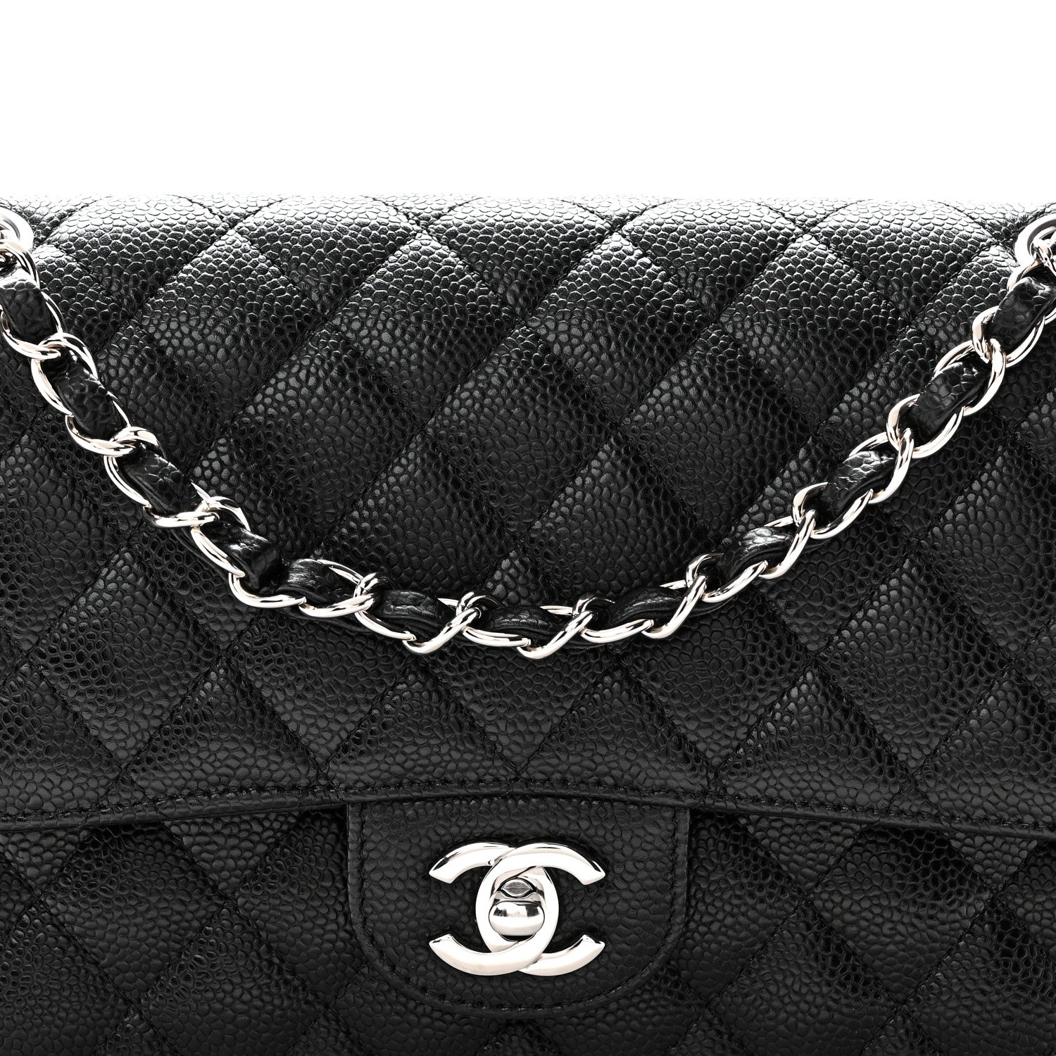 Chanel Caviar Quilted Medium Double Flap Black 8 of 10