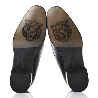 Gucci Goatskin Womens Chain Mid-Heel Loafers 40 Black 6 of 9
