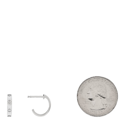 Cartier 18K White Gold Small LOVE Hoop Earrings 2 of 6