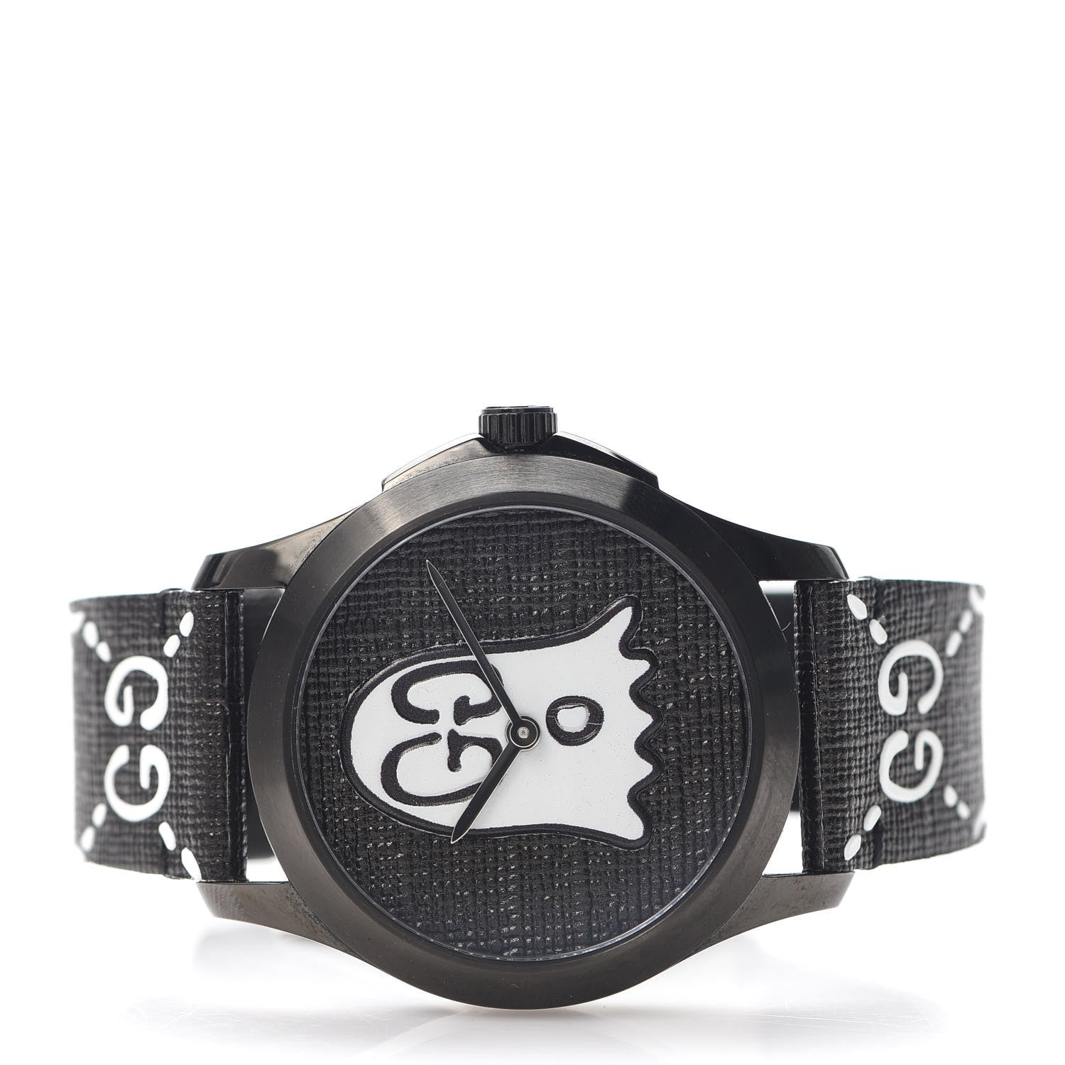 Gucci PVD Stainless Steel Canvas 38mm G-Timeless Ghost Quartz Watch Black 2 of 6