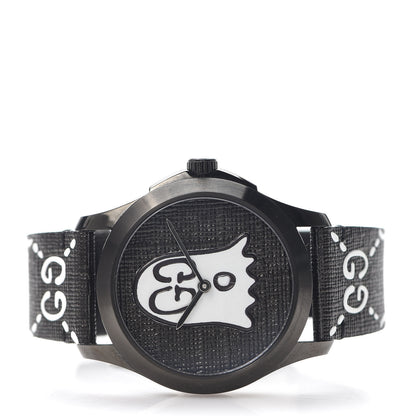 Gucci PVD Stainless Steel Canvas 38mm G-Timeless Ghost Quartz Watch Black 2 of 6