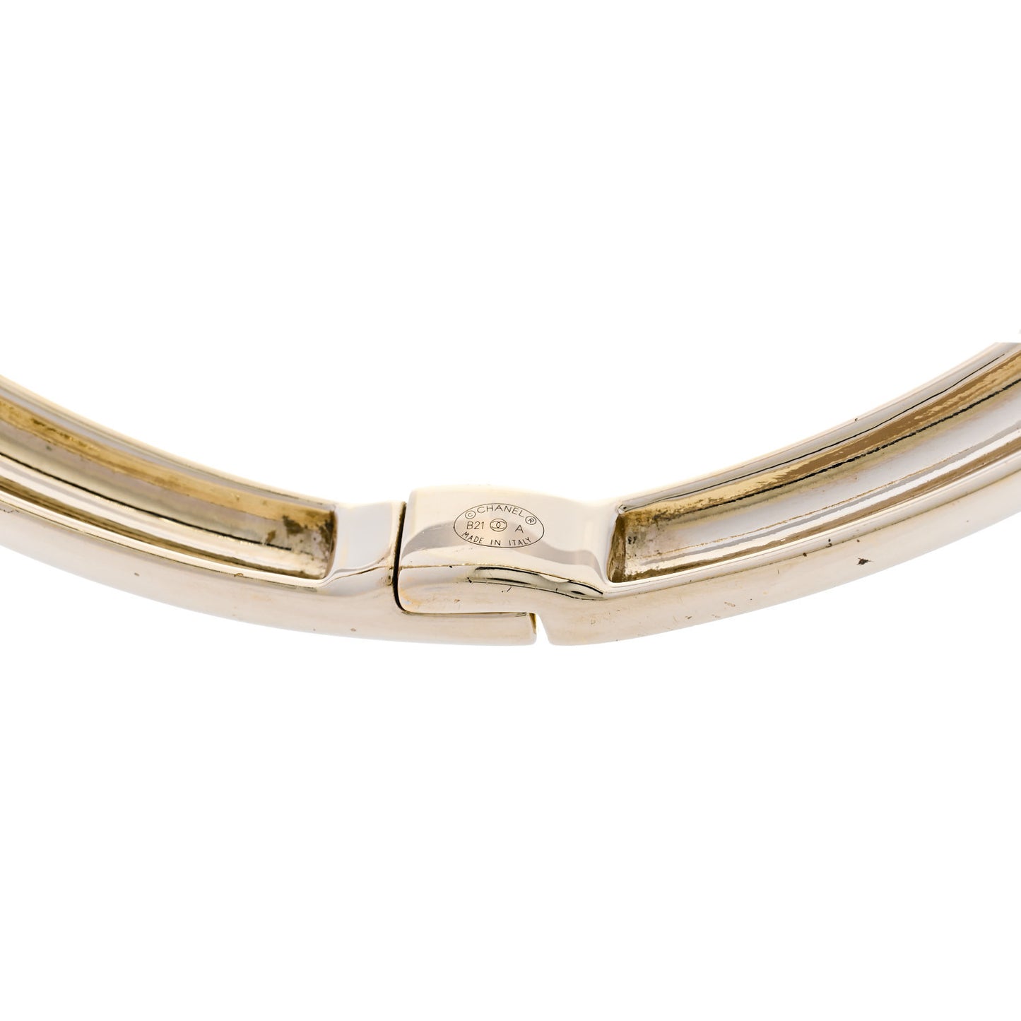 Strass Crystal Studded Pearl CC Choker Necklace Gold Pearly White