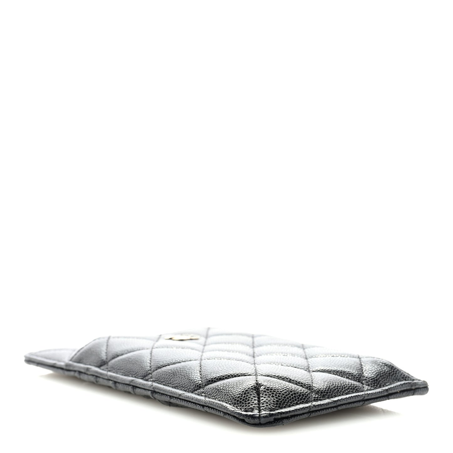 Caviar Quilted Classic Flat Wallet Pouch Black