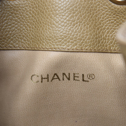 Chanel Caviar CC Drawstring Shoulder Bag Beige 7 of 12