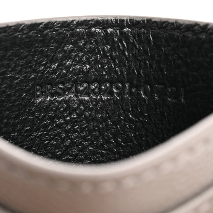 Saint Laurent Grain De Poudre Matelasse Chevron Monogram Credit Card Case Fog 7 of 8