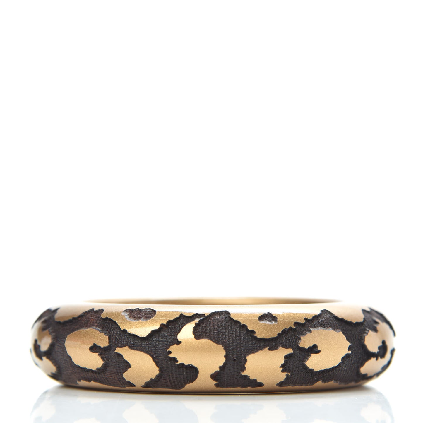 Lacquer Wood Leomonogram Bangle Bracelet Gold