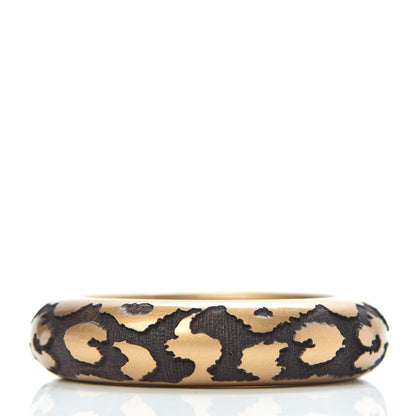 Louis Vuitton Lacquer Wood Leomonogram Bangle Bracelet Gold 3 of 6