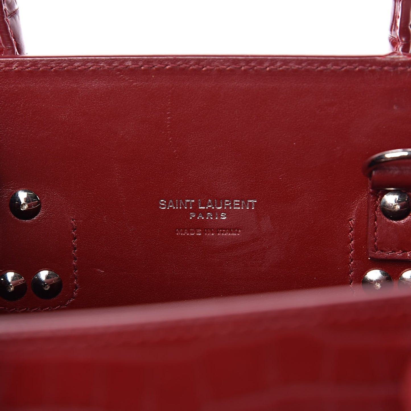 Calfskin Crocodile Embossed Baby Sac De Jour Red