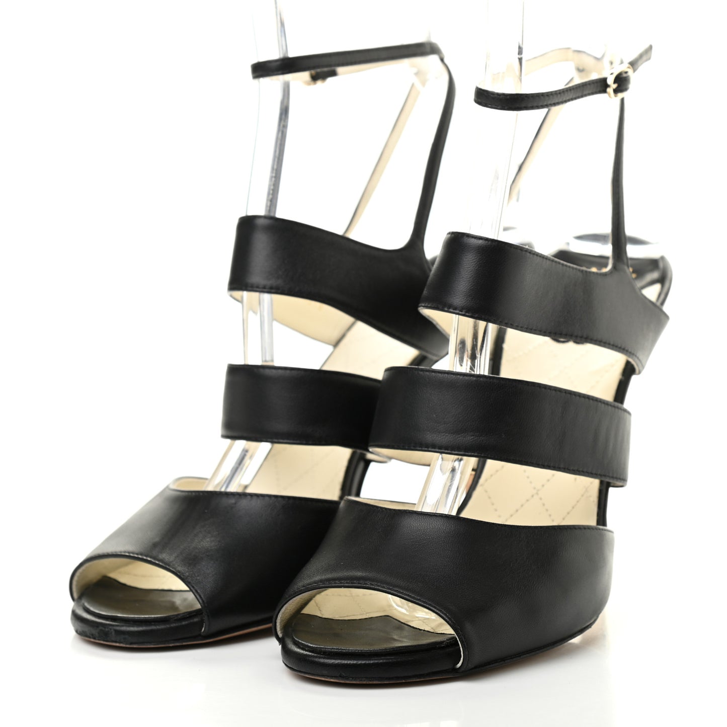 Lambskin CC Sandals 39 Black
