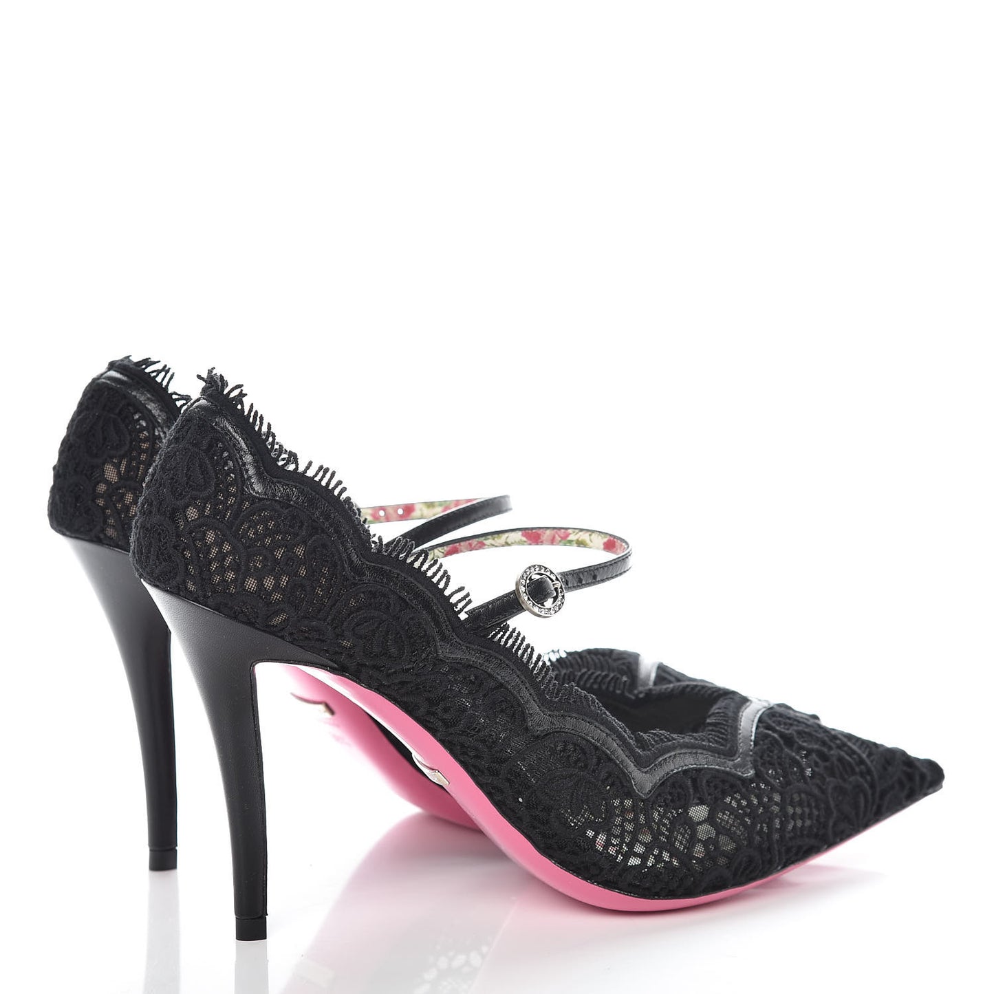 Lace Pizzo Venice Pumps 38.5 Black