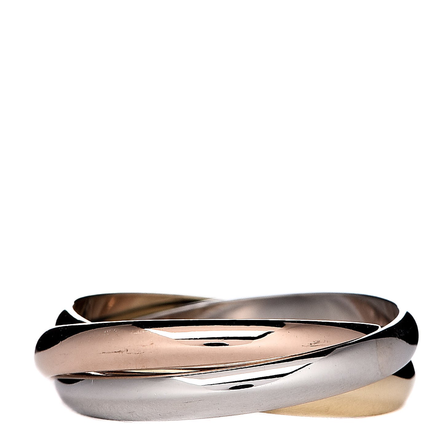 18K Pink Yellow White Gold Small Trinity Ring 53 6.25