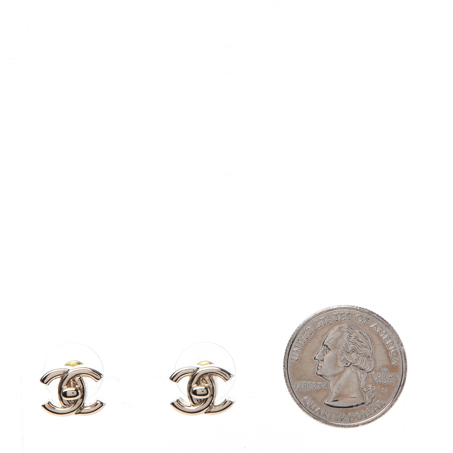 Metal CC Turnlock Earrings Gold