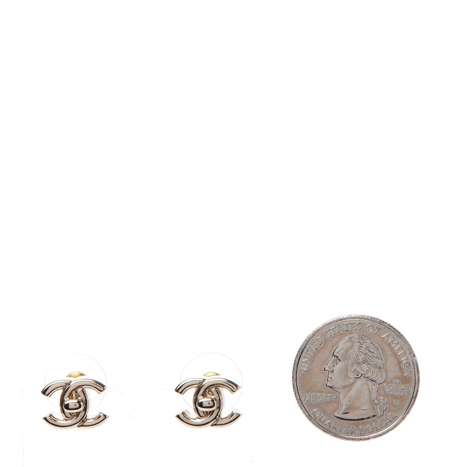 Chanel Metal CC Turnlock Earrings Gold 2 of 5