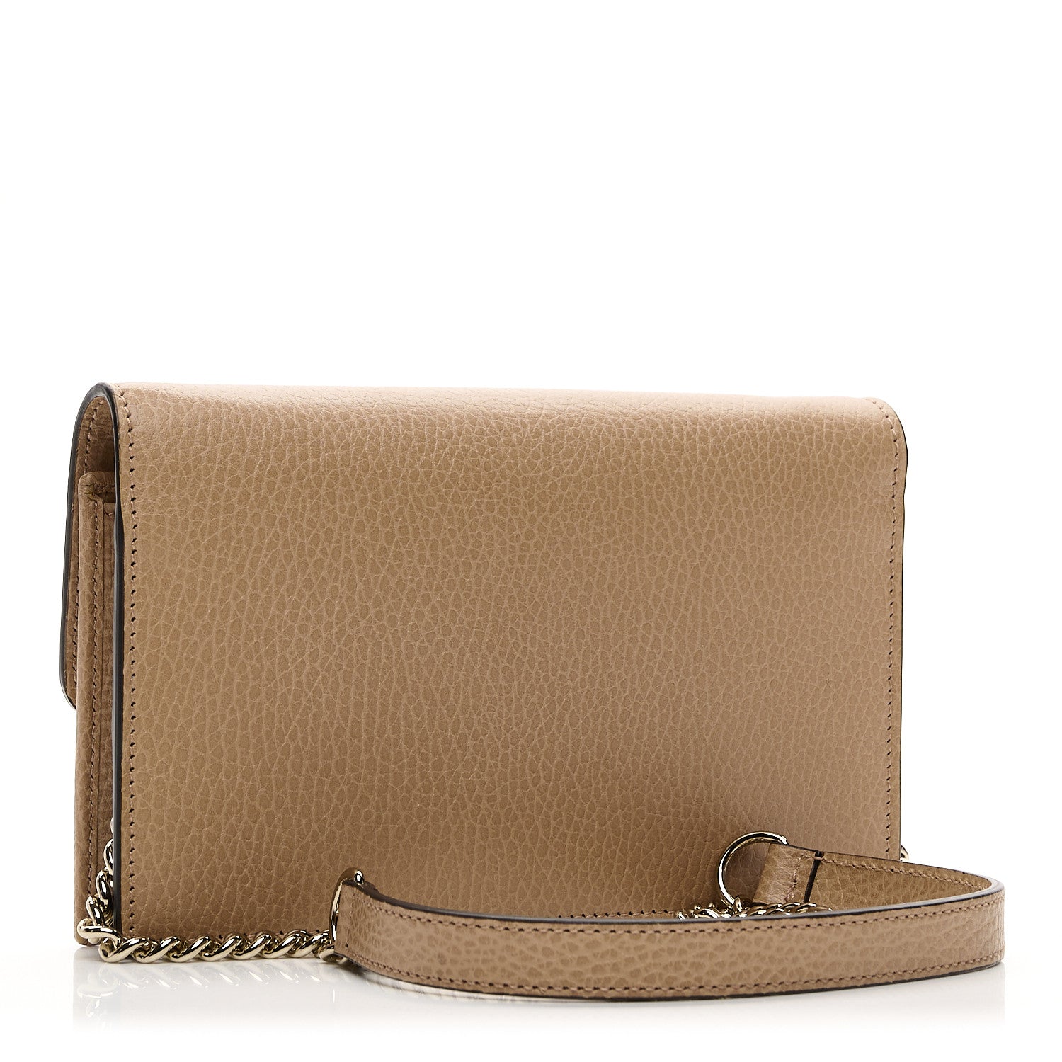 Gucci Dollar Calfskin Interlocking G Chain Wallet Camelia 3 of 9