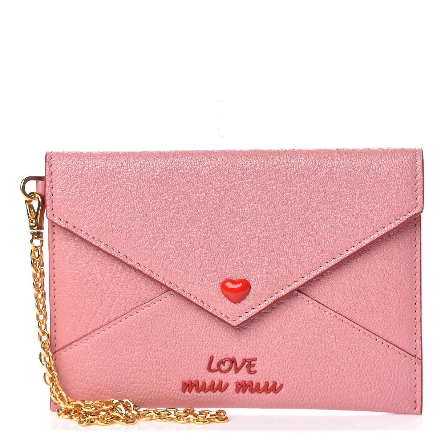 Goatskin Madras Love Wristlet Pouch Orchidea