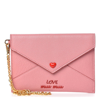 Miu Miu Goatskin Madras Love Wristlet Pouch Orchidea 1 of 11