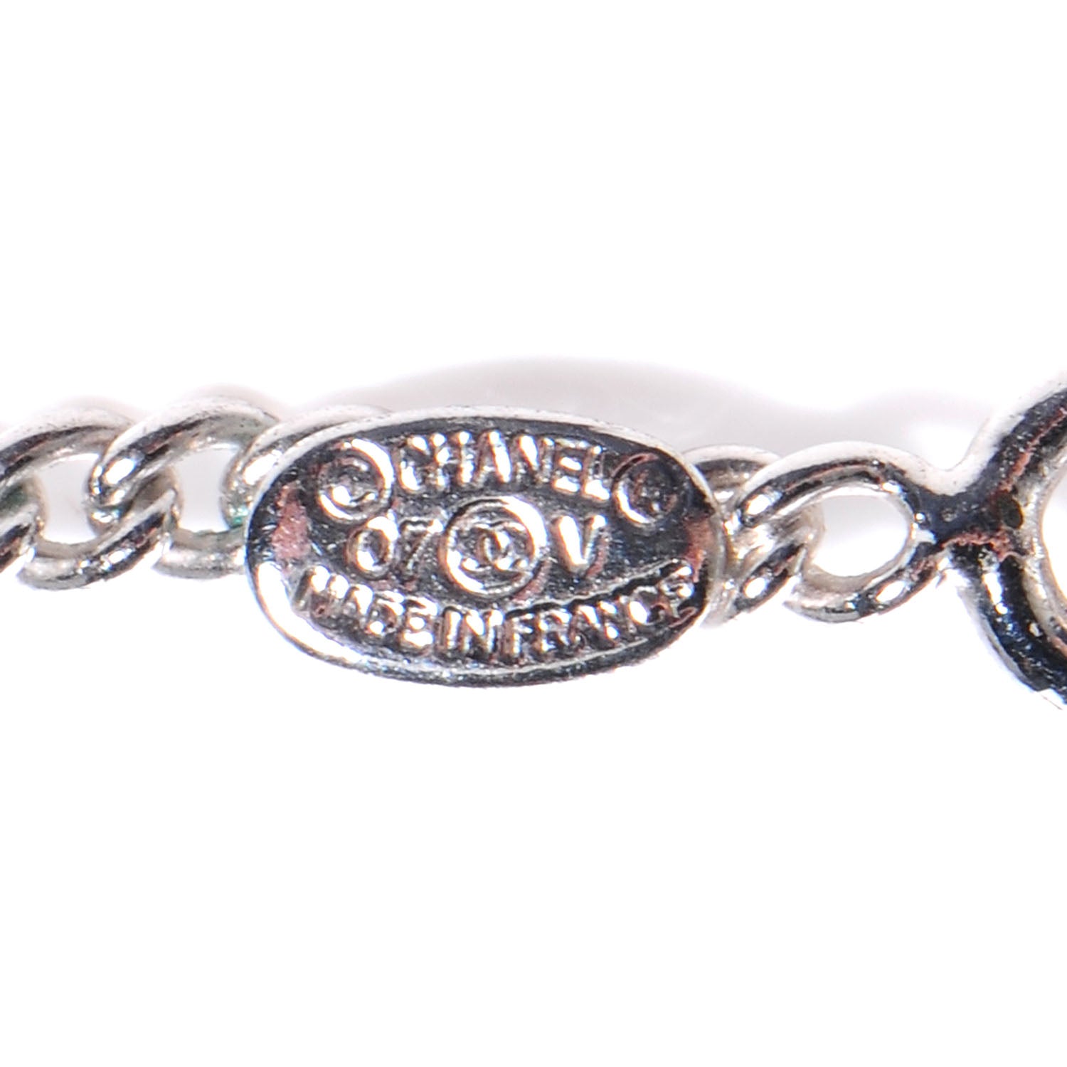 Chanel Enamel CC Necklace Black Silver 4 of 6