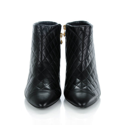 Chanel Calfskin Quilted Cap Toe Short Boots 41 Black 2 of 8
