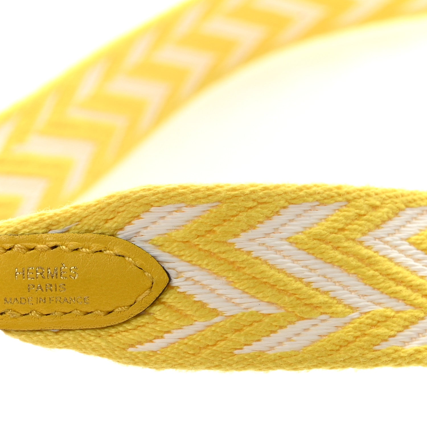 Hermes Toile Swift 25mm Sangle ZigZag Shoulder Strap Jaune De Naples White 7 of 8