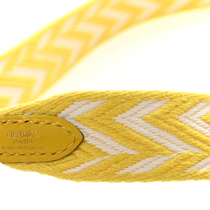 Hermes Toile Swift 25mm Sangle ZigZag Shoulder Strap Jaune De Naples White 7 of 8
