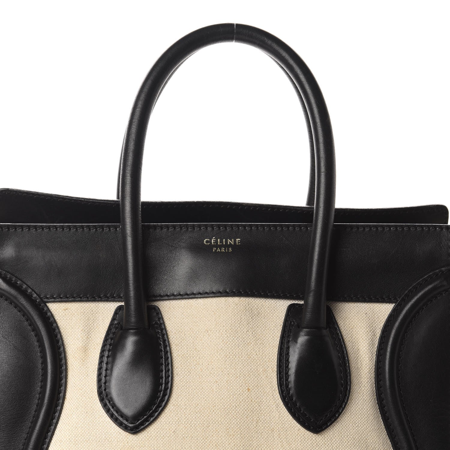 Celine Natural Canvas Smooth Calfskin Mini Luggage Cream 16 of 16