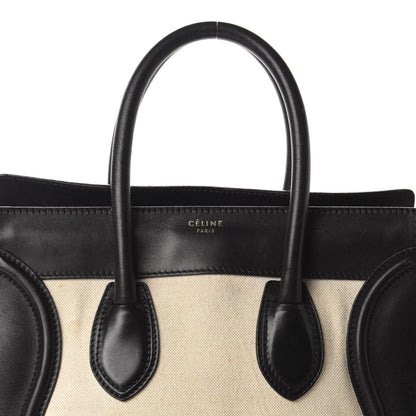 Celine Natural Canvas Smooth Calfskin Mini Luggage Cream 16 of 16