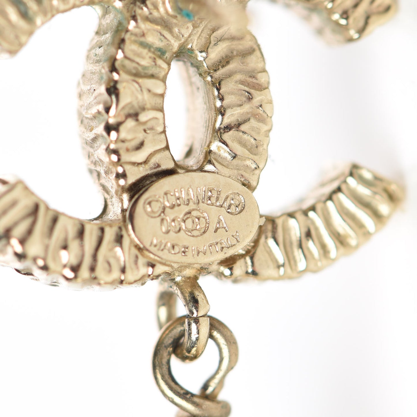 Pearl CC Drop Earrings Gold