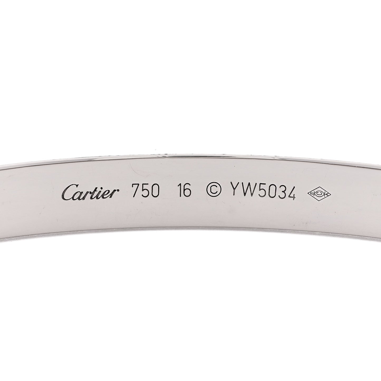 18K White Gold LOVE Bracelet 16