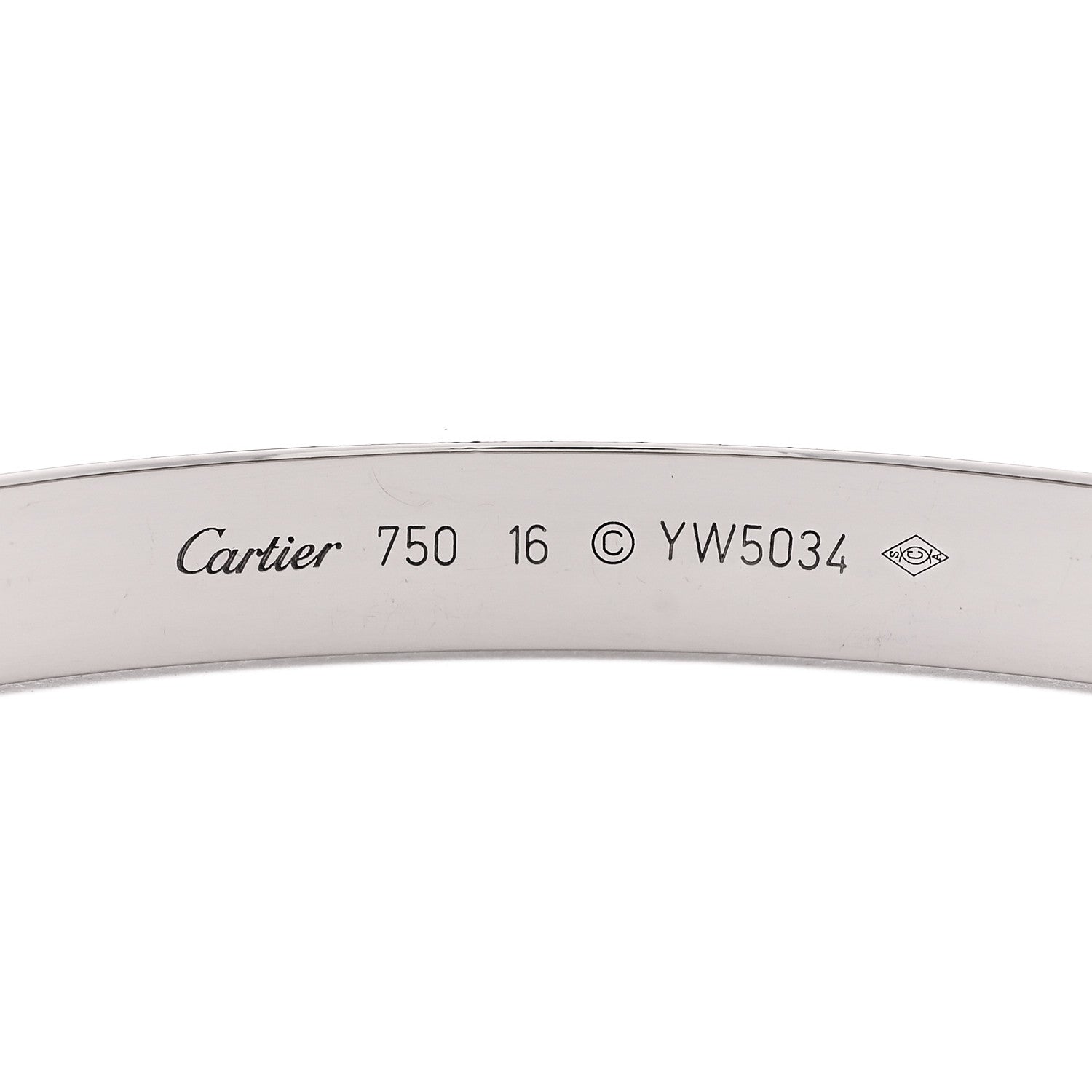 Cartier 18K White Gold LOVE Bracelet 16 3 of 7