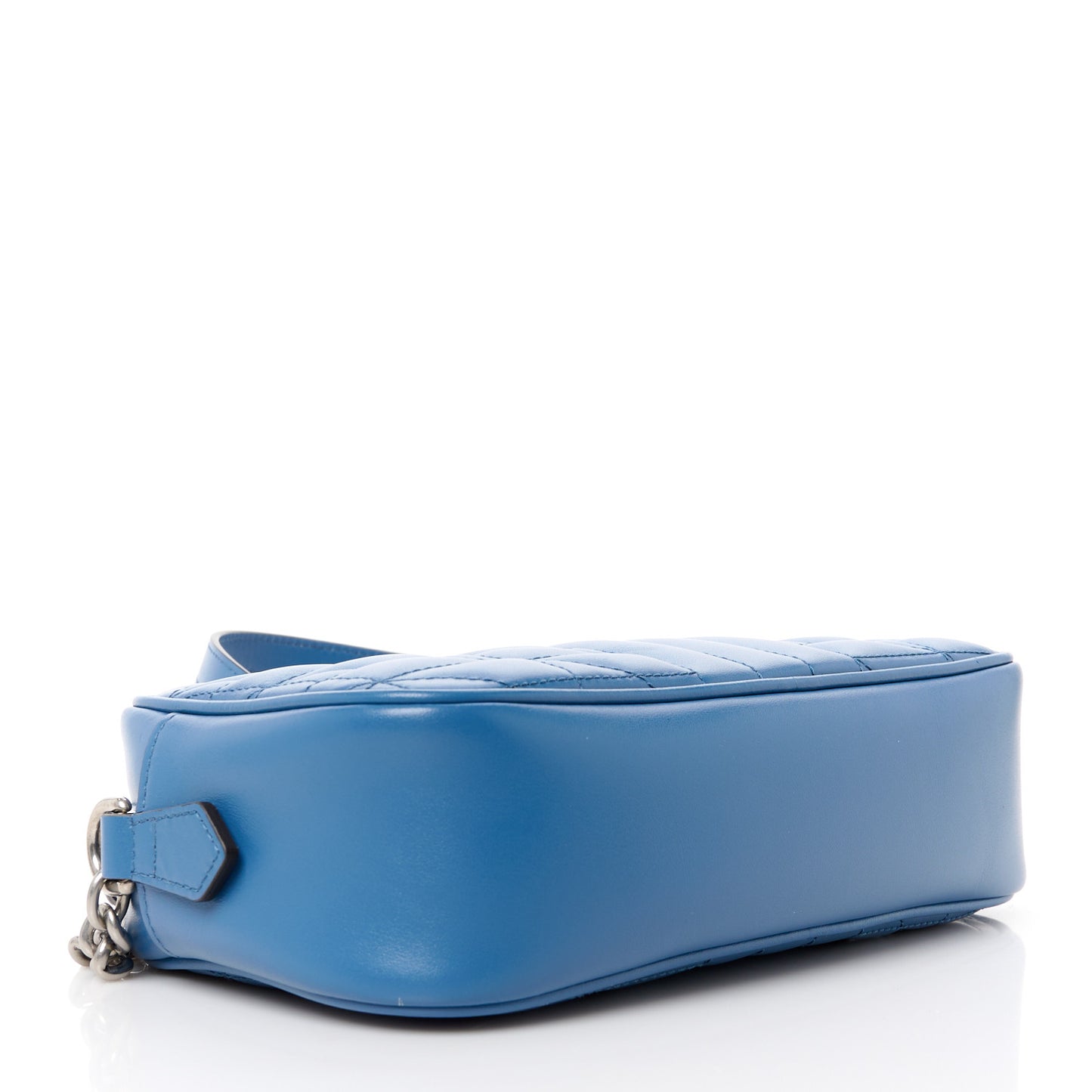 Calfskin Matelasse Aria Small GG Marmont Chain Shoulder Bag Clear Blue