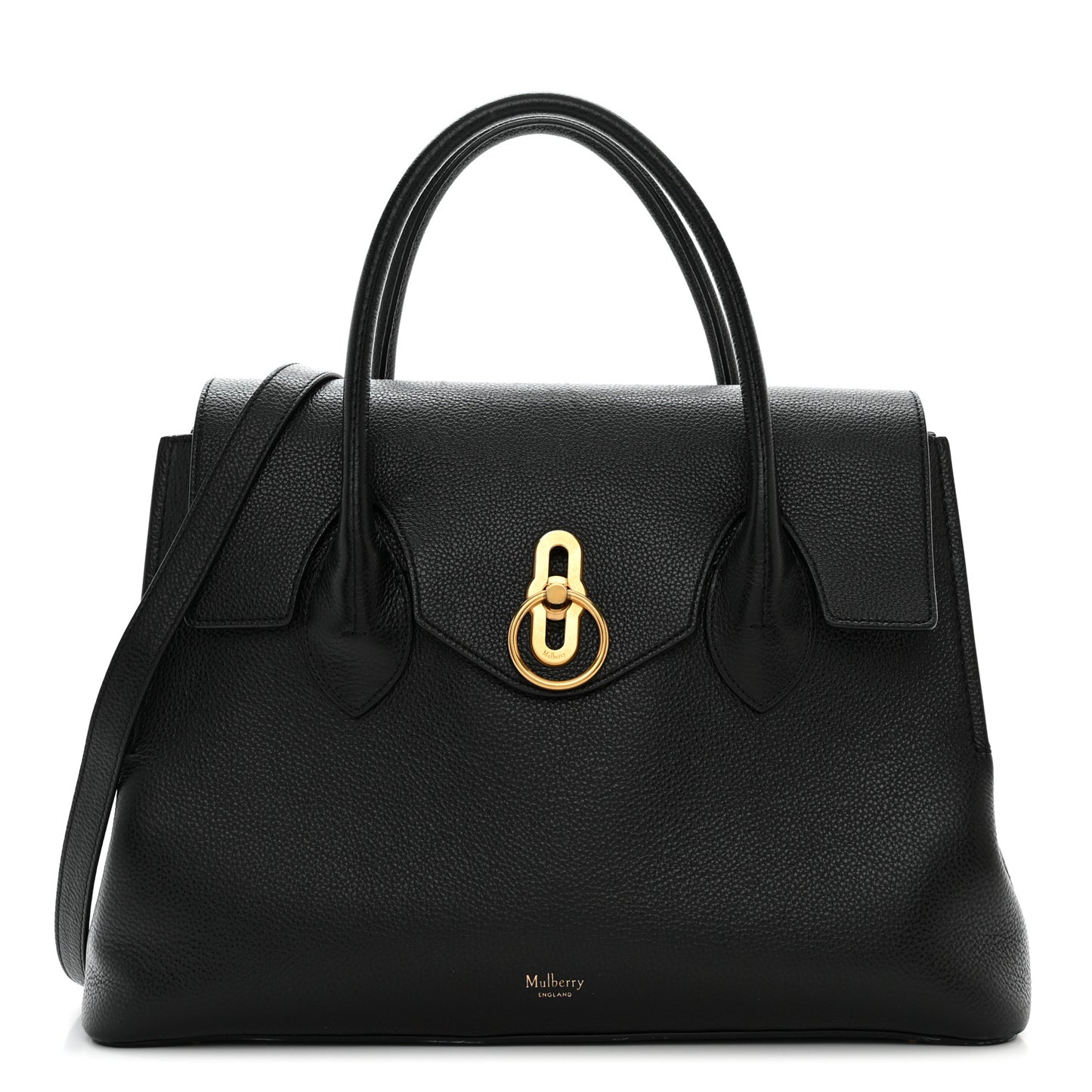 Small Classic Grain Calfskin Large Seaton Black