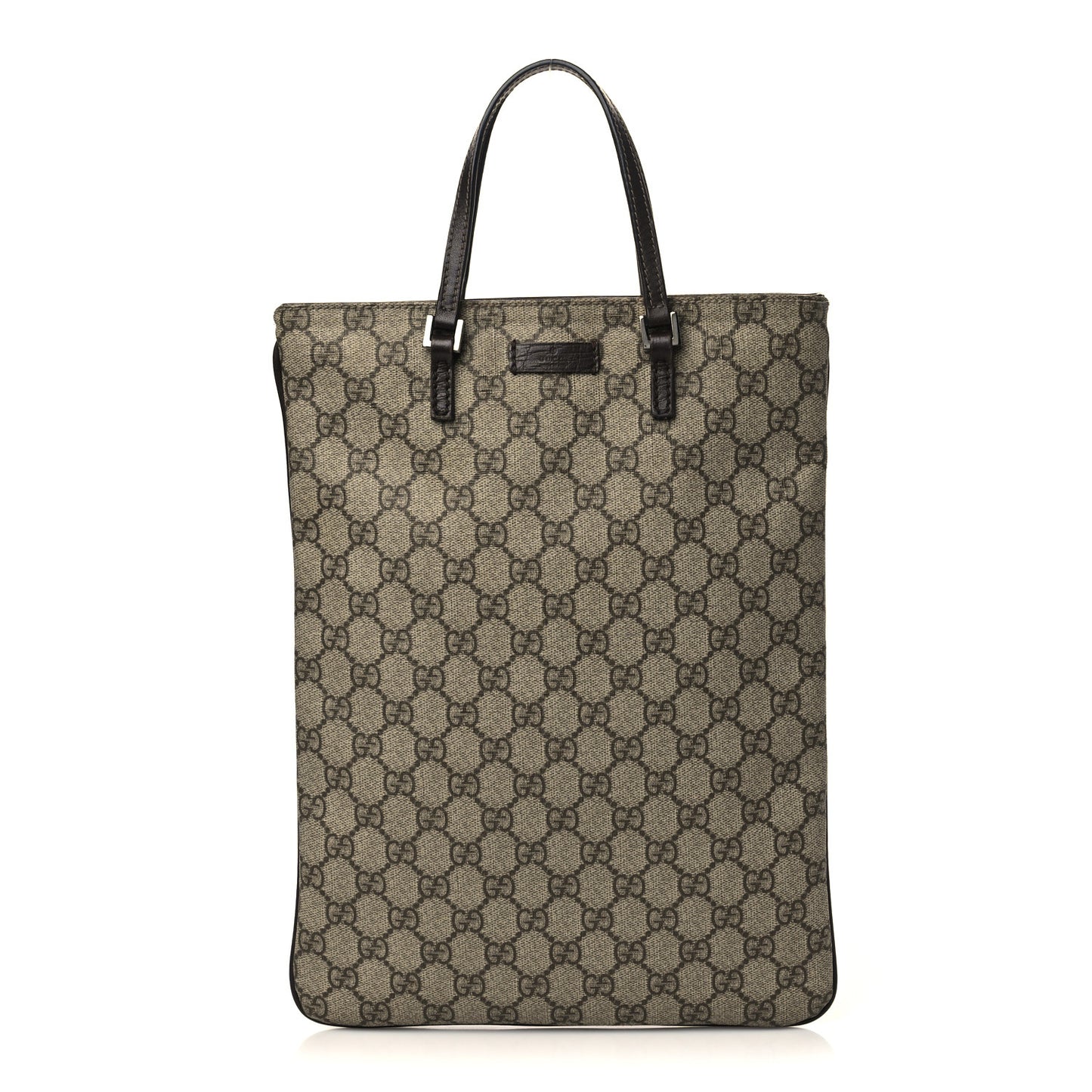 GG Plus Monogram Flat Vertical Tote Dark Brown