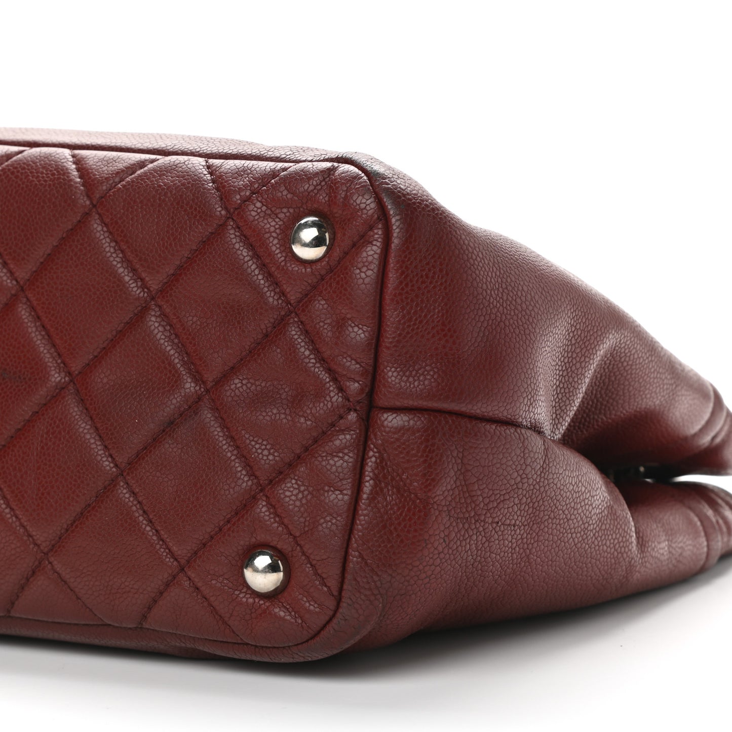 Caviar Quilted Large Timeless CC Soft Tote Dark Red