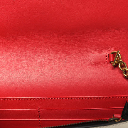 Gucci Calfskin Queen Margaret Chain Wallet Blue Agata Hibiscus Red Mystic White 11 of 11
