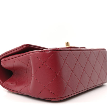 Chanel Lambskin Quilted Mini Top Handle Rectangular Flap Burgundy 9 of 10