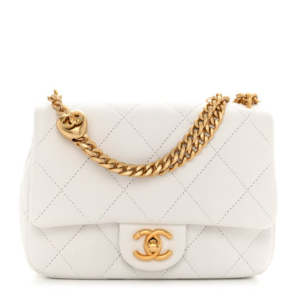 Chanel Caviar Quilted Mini Sweetheart Flap White 1 of 10