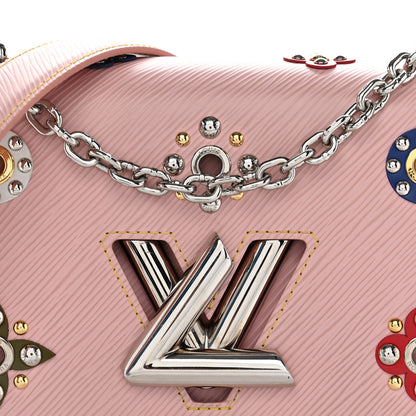 Louis Vuitton Epi Mechanical Flowers Twist Shoulder Bag MM Rose Ballerine 8 of 11