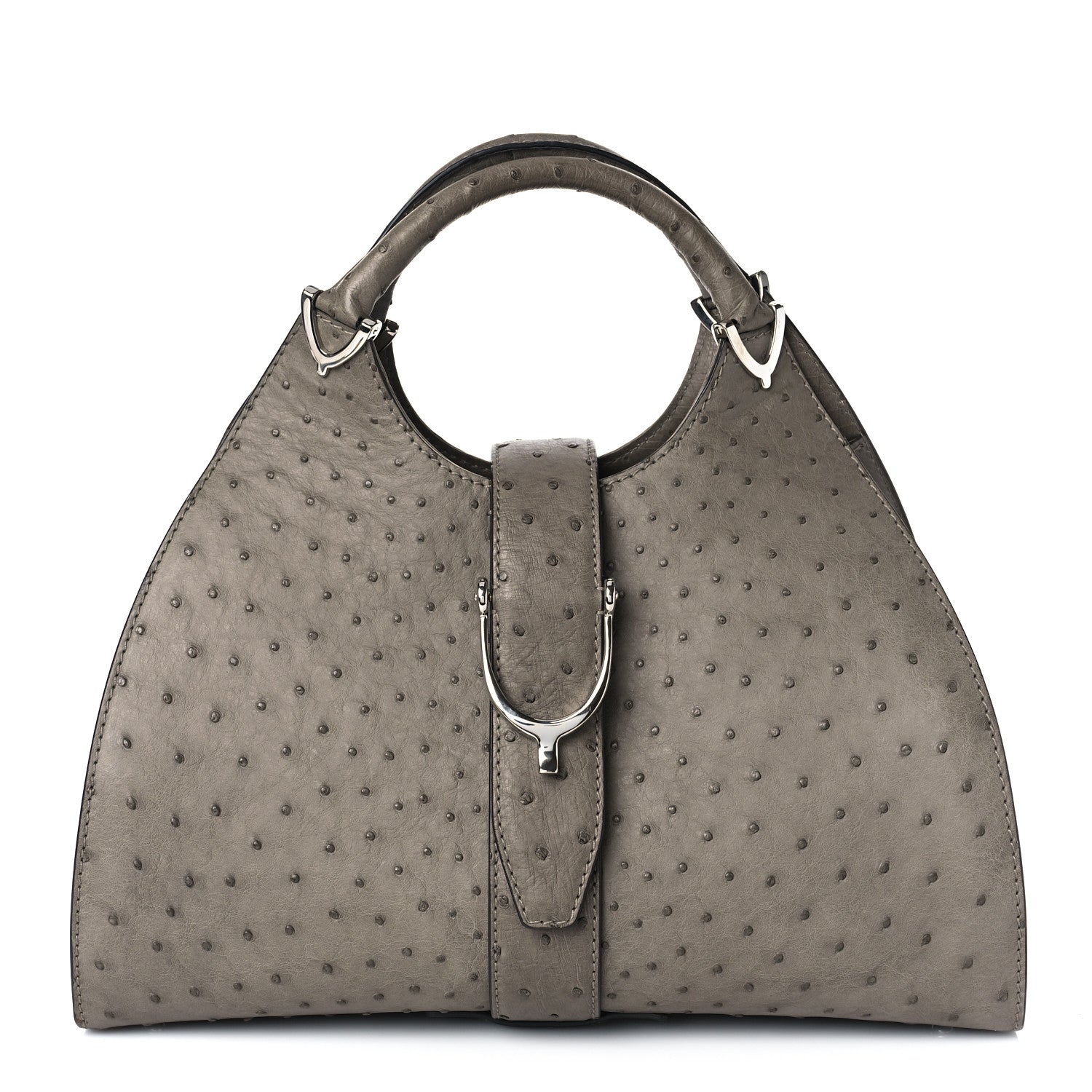 Gucci Ostrich Medium Stirrup Top Handle Bag 1 of 9