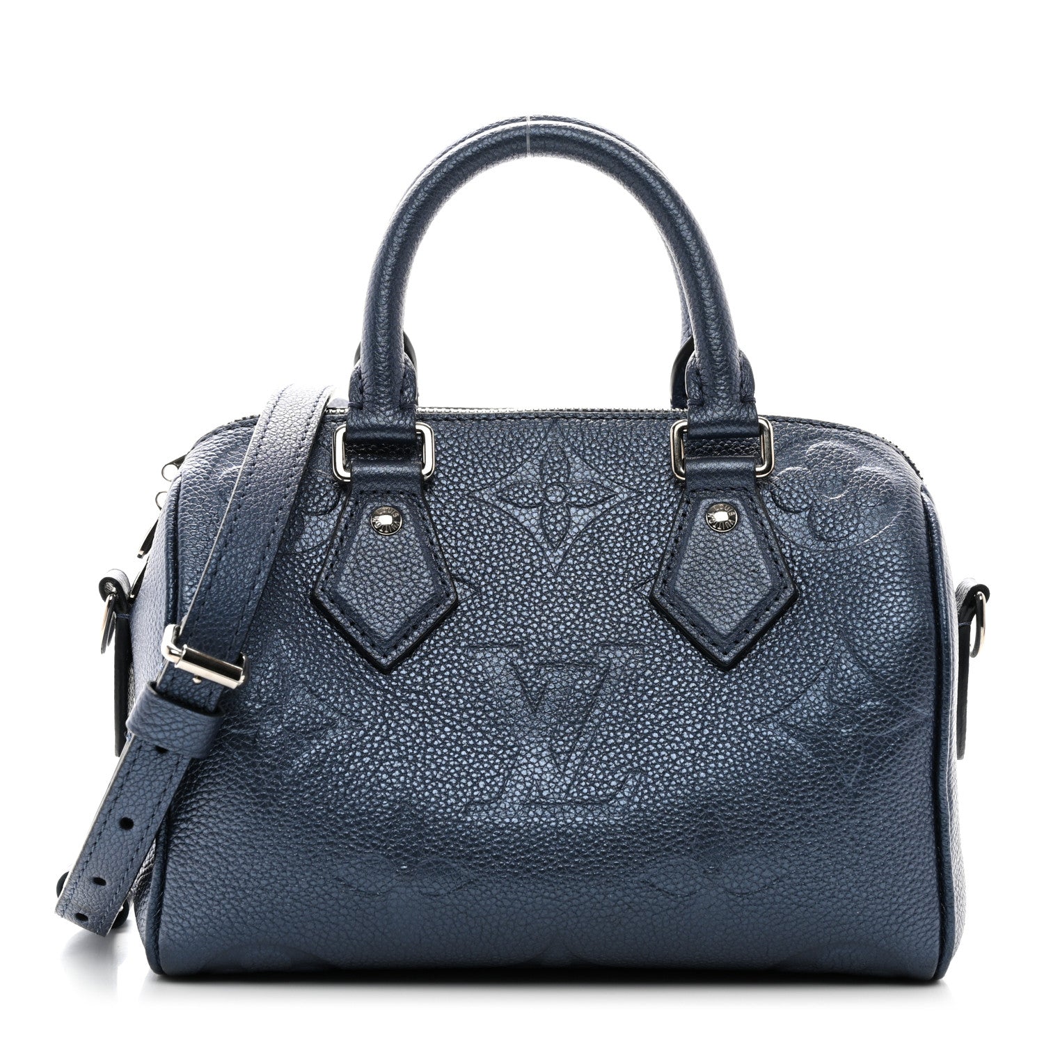 Louis Vuitton Metallic Empreinte Monogram Giant Speedy Bandouliere 20 Navy Nacre 1 of 9
